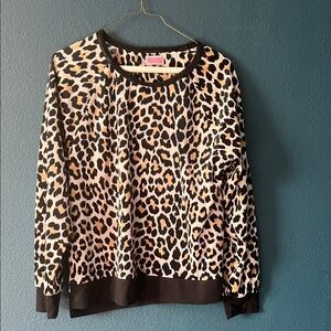Kate Spade Animal Print Top with Black Trim